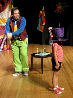 Matty Hatter sneaks up on an unsuspecting audience member