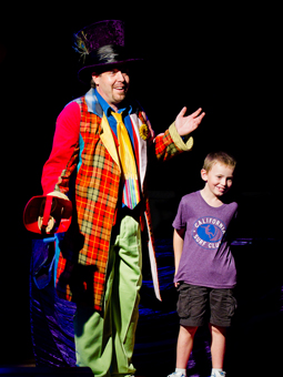 Matty shares a joke with an audience member